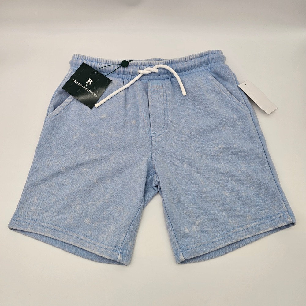 B by Brooks Brothers Boys Knit Shorts Drawstring Acid Wash Light Blue Size 16Y‎